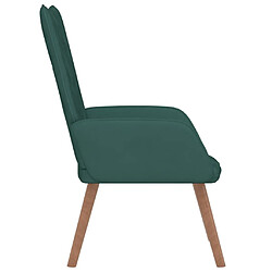 Avis vidaXL Chaise de relaxation Vert foncé Velours