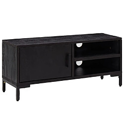 vidaXL Meuble TV Noir 90x30x40 cm Bois de pin massif