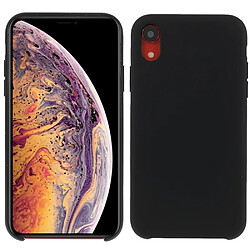 Coque en silicone solide soyeux noir pour votre Apple iPhone XR 6.1 pouces