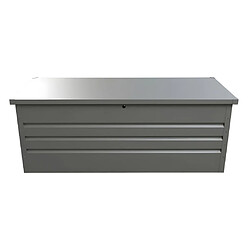 Vente-Unique Coffre de rangement de jardin en acier galvanisé gris - 582L - TOMASO