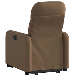 Avis vidaXL Fauteuil inclinable électrique marron tissu