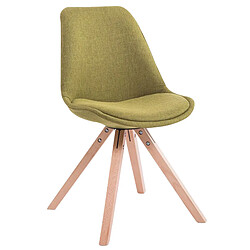 Decoshop26 Chaise de salle à manger design scandinave en tissu vert et pieds en bois clair forme carré 10_0003460