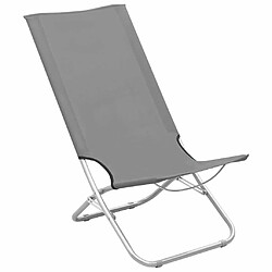 Maison Chic Lot de 2 Chaises de plage pliables | Chaises Relax d'extérieur Gris Tissu -GKD40001