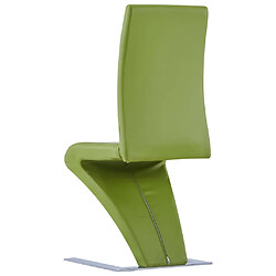 Acheter vidaXL Chaises à manger avec forme de zigzag lot de 2 vert similicuir