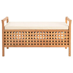 Maison Chic Banc de rangement | Meuble de rangement d'Entrée | Coffres d'Intérieur 93x49x49 cm Bois de noyer massif -MN18244