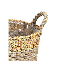 Avis PANIER SEAGRASS PANIER RANGEMENT CACHE POTS EN ALGUE MARINE ET JUTE H28CM/H32CM+Natural Living