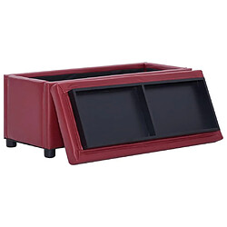 Helloshop26 Banquette pouf tabouret meuble pouf de rangement 87 cm rouge bordeaux synthétique 3002087 pas cher