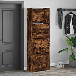 Avis Maison Chic Armoire à chaussures 4 tiroirs | Meuble de rangement à chaussures Meuble d'Entrée rabattables chêne fumé -MN86430