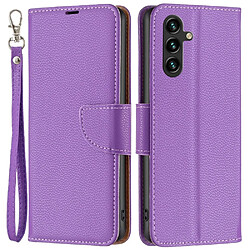 Etui en PU texture litchi, antichoc avec support pour votre Samsung Galaxy A14 5G - violet