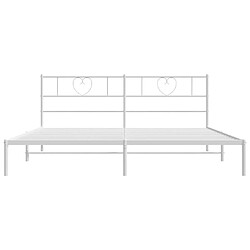 Acheter Maison Chic Lit adulte - Cadre de lit métal avec tête de lit,Structure du lit Contemporain pour chambre blanc 200x200 cm -MN69720