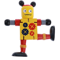 Avis bois noyer marionnettes robots action jouets flexibles articulations poseable jaune