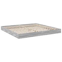 Vidaxl Cadre de lit sonoma gris 200x200 cm bois d'ingénierie