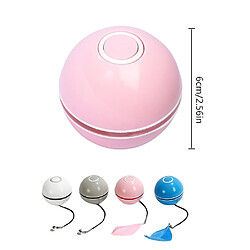 Universal Jouet de chat interactif intelligent Couleur LED Balle de rotation automatique avec chat Mint Bell et plume USB Jouet de chat rechargeable | Jouet de chat (rose)