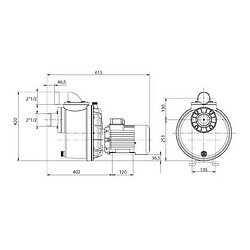 Pompe nage à contre courant 72m3/h 4cv triphasé - nadorself 400 triphasé - ESPA