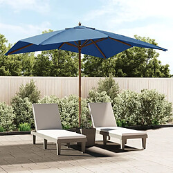 Maison Chic Parasol Jardin | Parasol de jardin avec mat en bois bleu azuré 300x300x273 cm - GKD49772