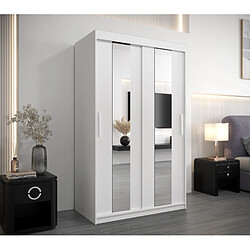 Abiks Meble Armoire Pole à portes coulissantes 200/120/62 2 portes (blanc/blanc)