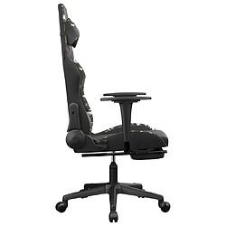 Avis vidaXL Chaise de jeu avec repose-pied Noir et camouflage Similicuir