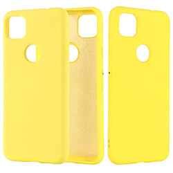 Coque en silicone liquide souple jaune pour votre Google Pixel 4a