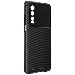 Avizar Coque Vivo Y20s Silicone Souple Effet Carbone Aspect Brillant Noir