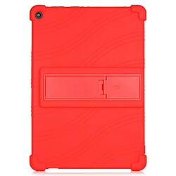 Coque en silicone avec béquille coulissante rouge pour votre Lenovo Tab M10 Plus X606