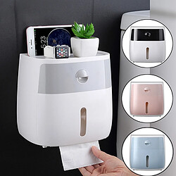 Universal Porte-papier hygiénique imperméable à l'eau pour la maison Montage mural Boîte de rangement salle de bains avec étagère Boîte à mouchoirs en plastique Porte-papier à rouleaux (gris)