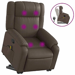 Maison Chic Fauteuil Relax pour salon, Fauteuil inclinable de massage Marron Similicuir -GKD40664