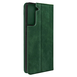 Avizar Etui Folio Samsung Galaxy S22 Plus Porte Carte Simili Cuir Daim vert