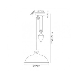 Avis Luminaire Center Suspension Wellington Cuivre antique 1 ampoule 112cm