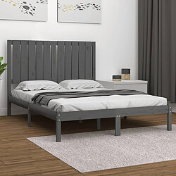 vidaXL Cadre de lit sans matelas gris 120x200 cm bois de pin massif