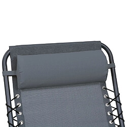 Decoshop26 Appui-tête de chaise longue Gris 40x7,5x15 cm Textilène DEC021803