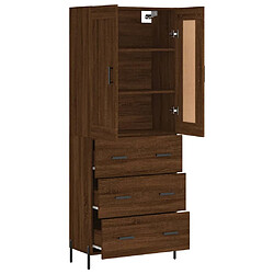 Avis vidaXL Buffet haut Chêne marron 69,5x34x180 cm Bois d'ingénierie