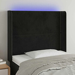 Maison Chic Tête de lit moderne à LED lumineuse pour chambre - Décoration de lit Noir 83x16x118/128 cm Velours -MN80576