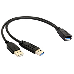 2 Ports Usb 3.0 Femelle à Usb Mâle Extension D'extension Y Câble Adaptateur