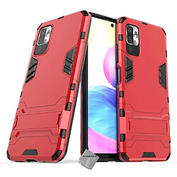 Htdmobiles Coque rigide anti choc pour Xiaomi Redmi Note 10 5G + film ecran - ROUGE