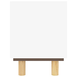 Maison Chic Meuble TV scandinave - Banc TV pour salon Blanc 80x30x40 cm Bois de pin massif et rotin naturel -MN95774 pas cher