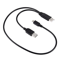 Wewoo Câble pour Galaxy, Huawei, Xiaomi, LG, HTC et autres smartphone 50 cm 2 en 1 USB 2.0 à Micro USB + USB de données / recharge,