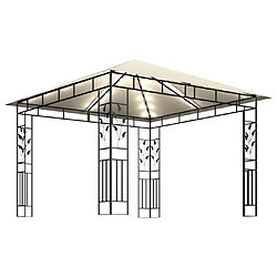 Avis Maison Chic Tonnelle | Pergola avec moustiquaire et lumières LED 3x3x2,73 m Crème -GKD39135