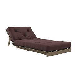 Inside 75 Fauteuil convertible futon ROOTS pin carob brown matelas brown couchage 90 x 200 cm