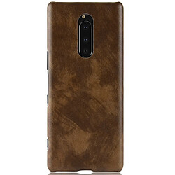 Avis Wewoo Coque antichoc Litchi Texture PC + PU pour Sony Xperia 1 (Marron)