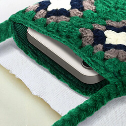 Avizar Sac Bandoulière pour Smartphone Tissé Motif Carreau Série SquareWeave Vert pas cher