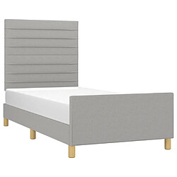 Avis Maison Chic Lit adulte - Cadre Structure de lit avec tête de lit Contemporain Gris clair 90x190 cm Tissu -MN22673