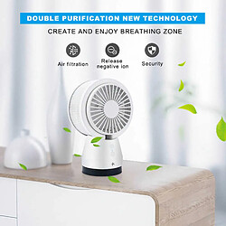 Ventilateur à Ions Négatifs 2020 Ventilateur de Purification d'Air de Filtre de Bureau USB Refroidisseur d'Air Portable à 3 Vitesses Ventilateur de Refroidissement Personnel