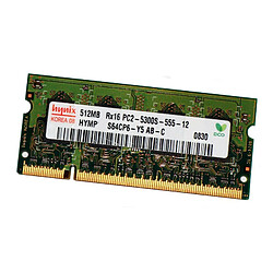 512Mo RAM PC Portable SODIMM HYNIX HYMP564S64CP6-Y5 AB-C DDR2 PC2-5300S 667MHz - Occasion