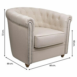 Fauteuil Alexandra House Living Beige 80 x 72 x 80 cm Rembourrage pas cher