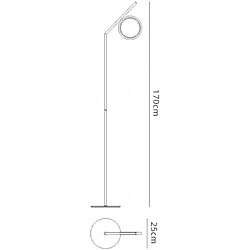 Luminaire Center Lampadaire LED intégré Olimpia Or satiné 170 Cm