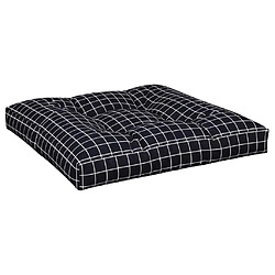 Acheter vidaXL Coussins de palette lot de 2 motif à carreaux noir tissu