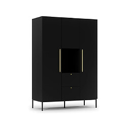 Bestmobilier Felicia - armoire - noir - 135x200 cm