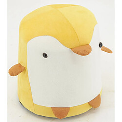 Aubry Gaspard Pouf Pingouin en velours jaune.