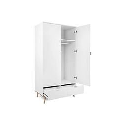 Acheter Mes Armoire 2 portes 2 tiroirs 90x55x180 cm blanc - GOTHY