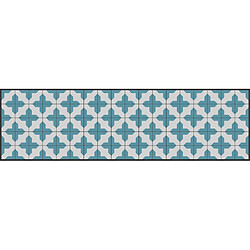 Alter Chemin de cuisine, 100% Made in Italy, Tapis antitache avec impression numérique, Chemin de table antidérapant et lavable, modèle Alice, 180x52 cm